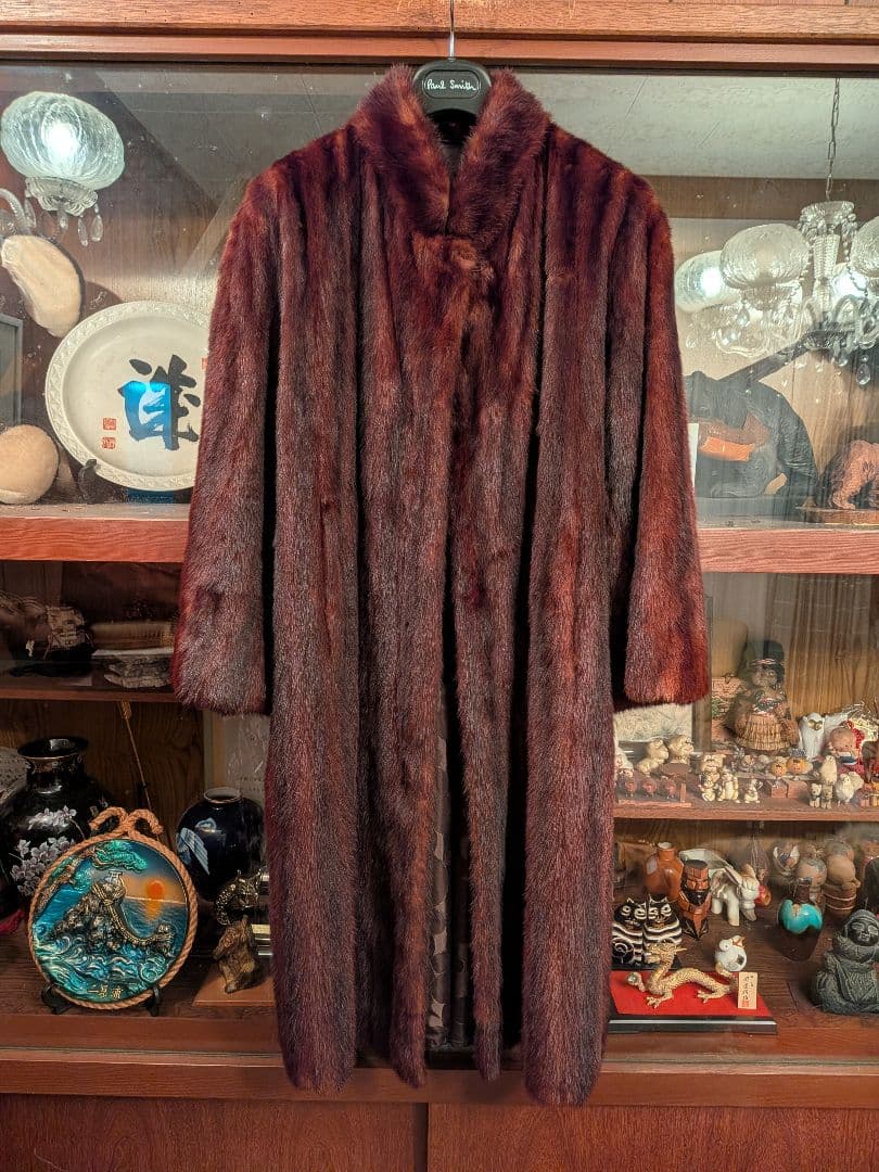 貴婦人の装い　最高級ウィーゼル毛皮ロングコート　オーダー品　呉服店購入