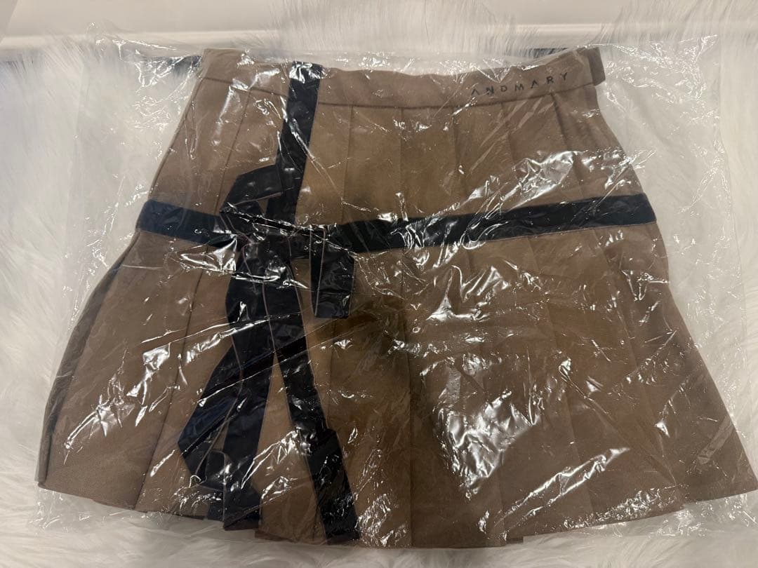 【新品未使用】Valentine ribbon mini skirt beige