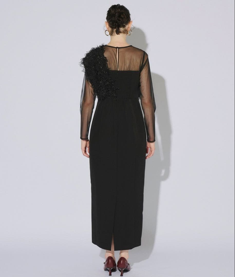 ANDRESD フリンジグリッターノットドレス 結婚式　お呼ばれドレス