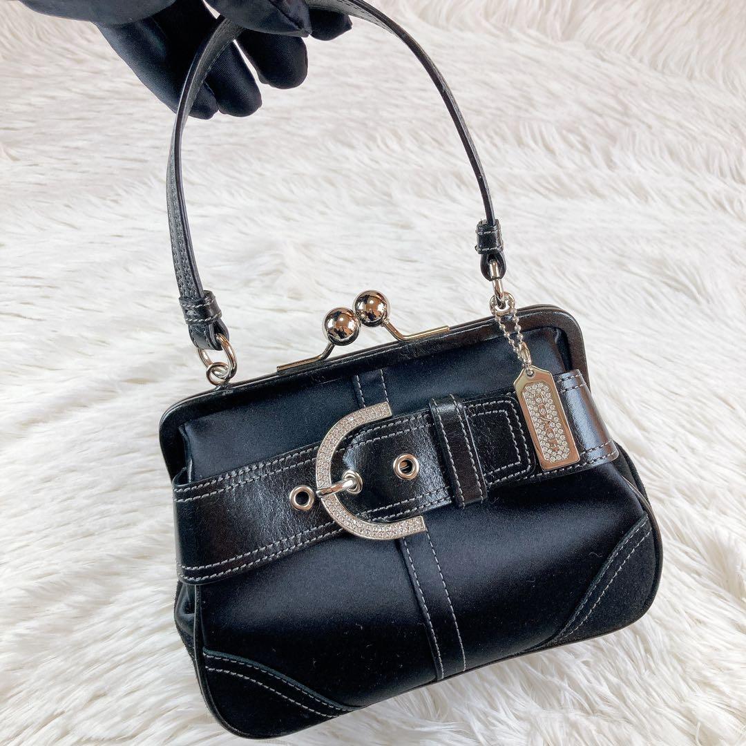 ✨美品✨COACH コーチ　ハンドバッグ　ミニバッグ　がま口　ビジュー　ソーホー
