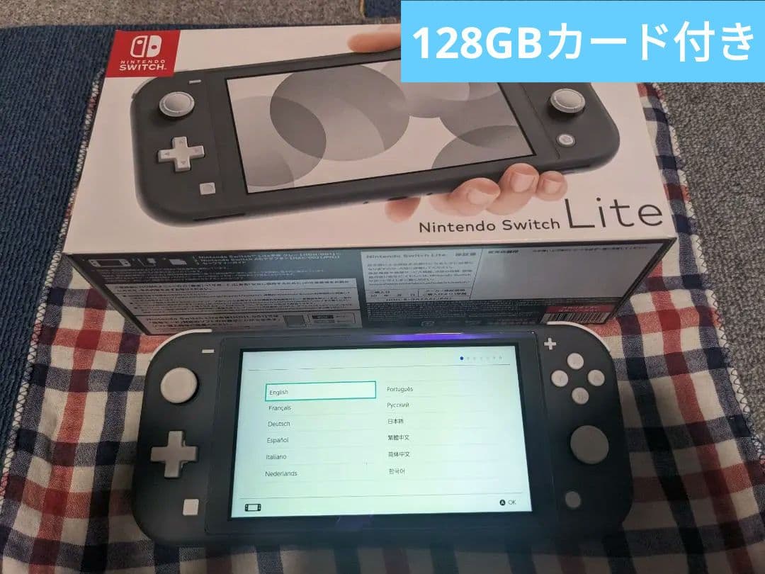 Nintendo Switch Lite グレー 128GBのSDカード付