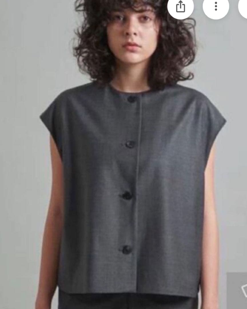 LOEFF ラウンドノーカラーベストサイズ1 GRY