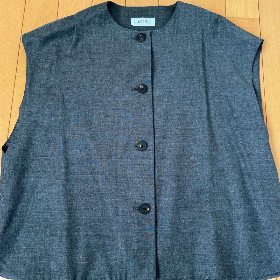 LOEFF ラウンドノーカラーベストサイズ1 GRY