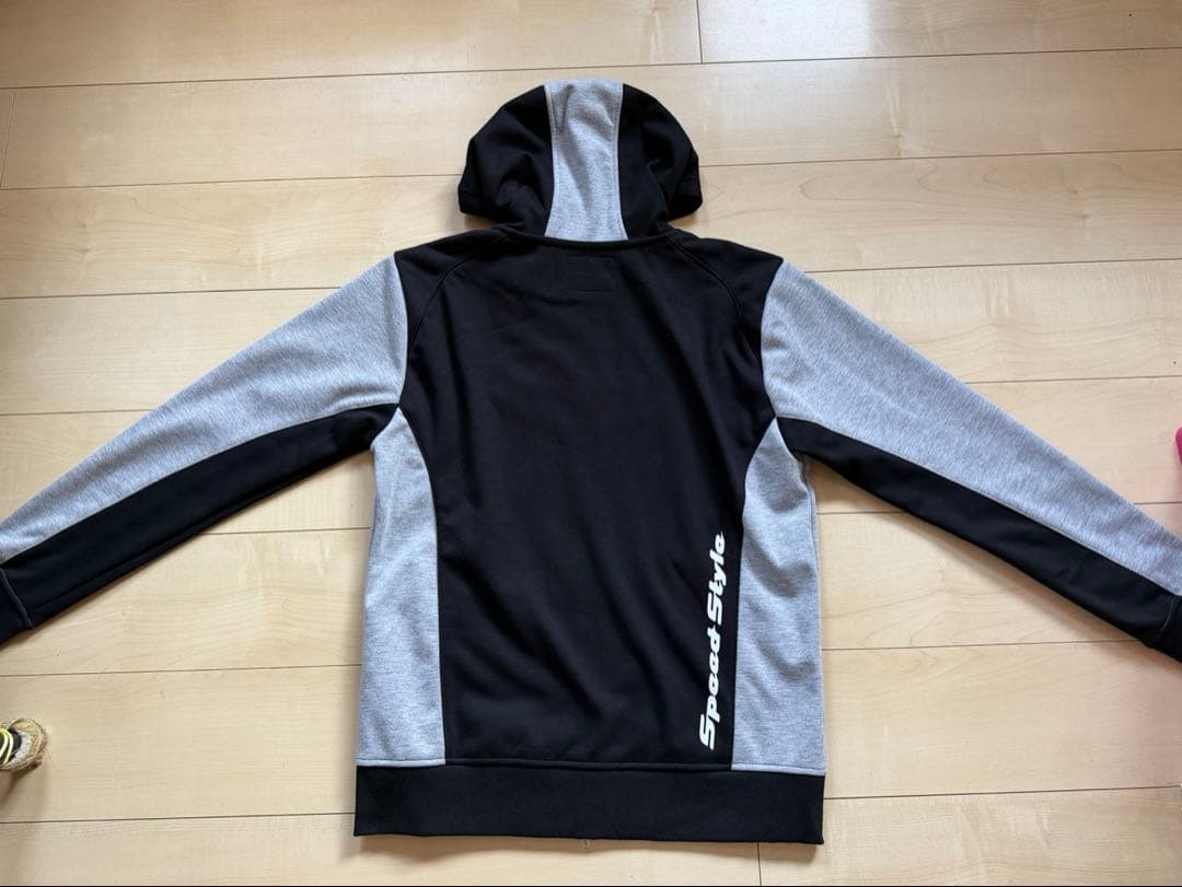 フード付きジャケット L 黒とグレー