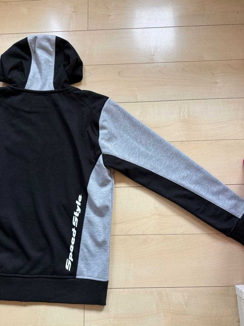 フード付きジャケット L 黒とグレー