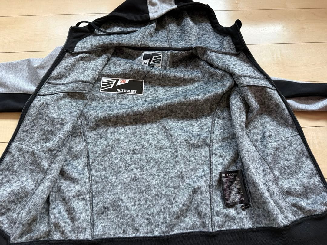 フード付きジャケット L 黒とグレー