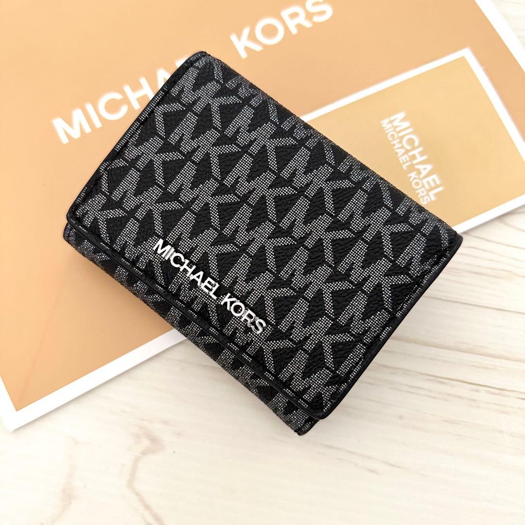 ★ 新品 MICHAEL KORS財布 折り財布 がま口 ブラック　三つ折り財布