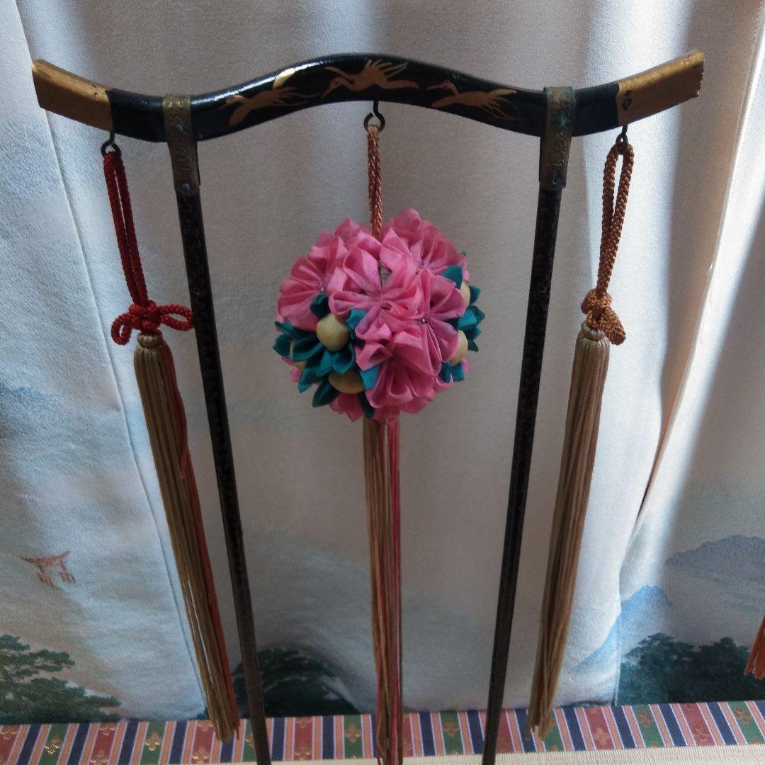 古Aー5　　雛飾り　 吊りくす玉飾り　つまみ細工