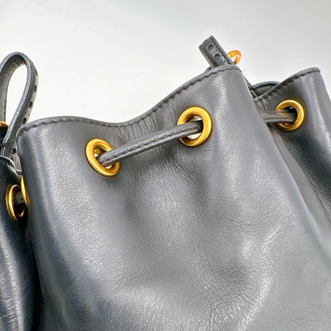 極美品✨LAUREN RALPH LAUREN 巾着バッグ タッセル ブラック