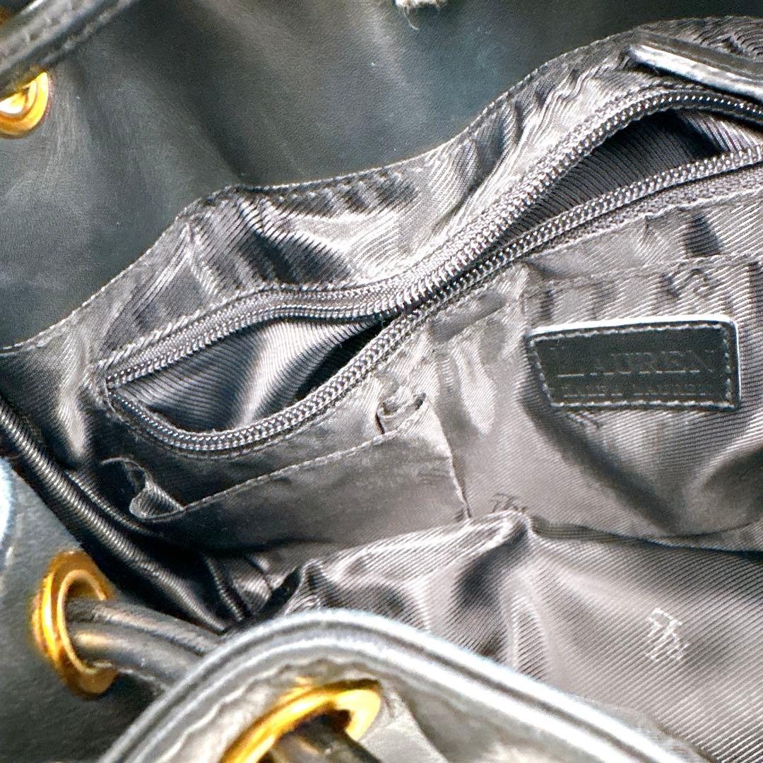 極美品✨LAUREN RALPH LAUREN 巾着バッグ タッセル ブラック