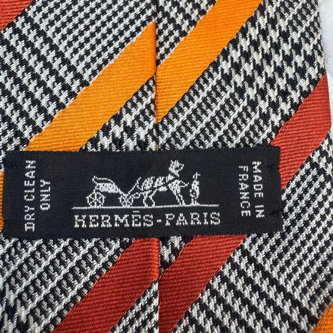 ゴルゴ様　HERMES エルメス　ネクタイ　ストライプ　チェック