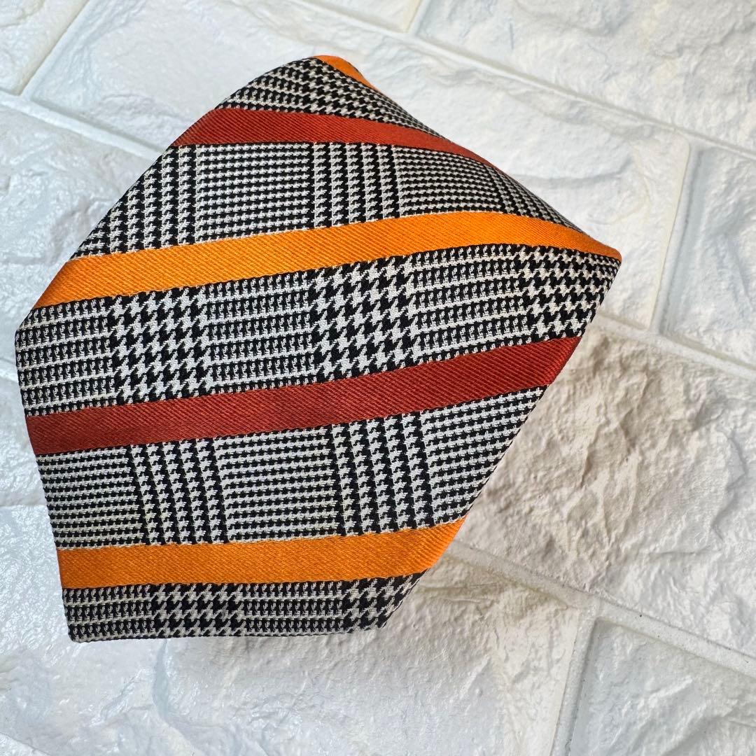 ゴルゴ様　HERMES エルメス　ネクタイ　ストライプ　チェック