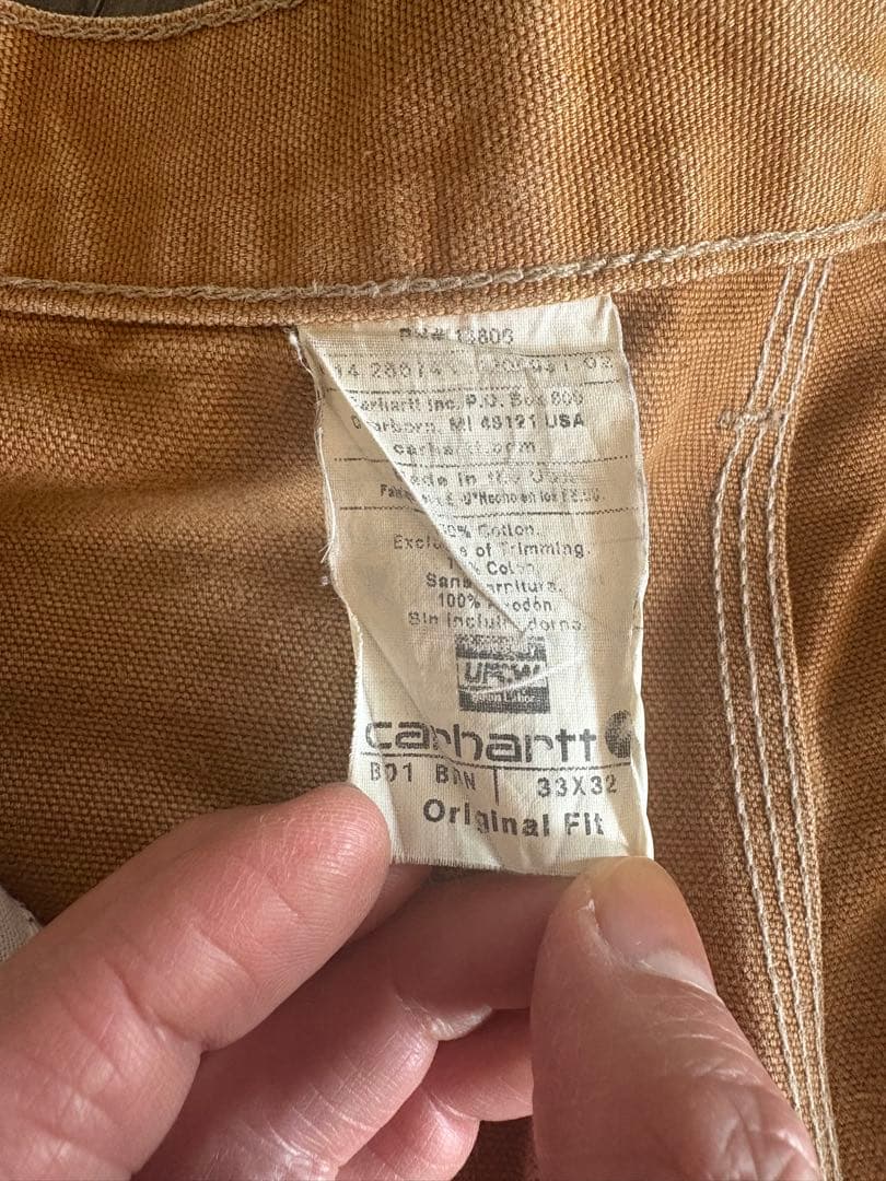 希少サイズ33 USA製 ビンテージ カーハート ダブルニー ペインターパンツ
