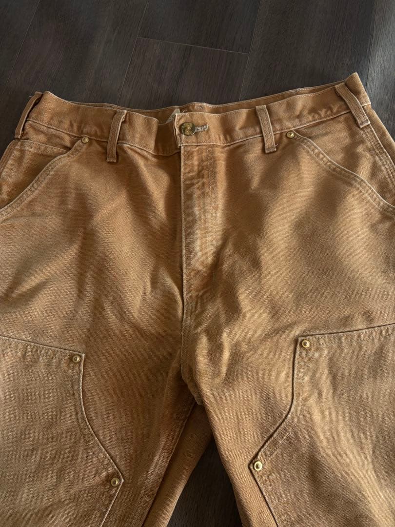 希少サイズ33 USA製 ビンテージ カーハート ダブルニー ペインターパンツ