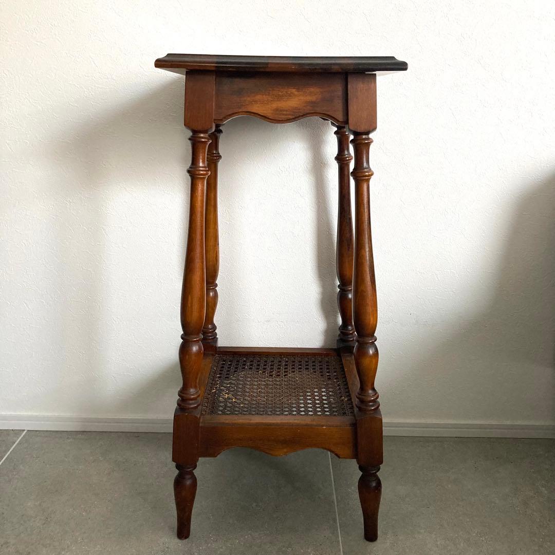 オールドカリモク アンティーク コロニアル 花台 電話台 飾り台 サイドテーブル