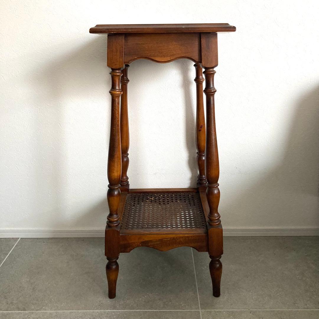 オールドカリモク アンティーク コロニアル 花台 電話台 飾り台 サイドテーブル