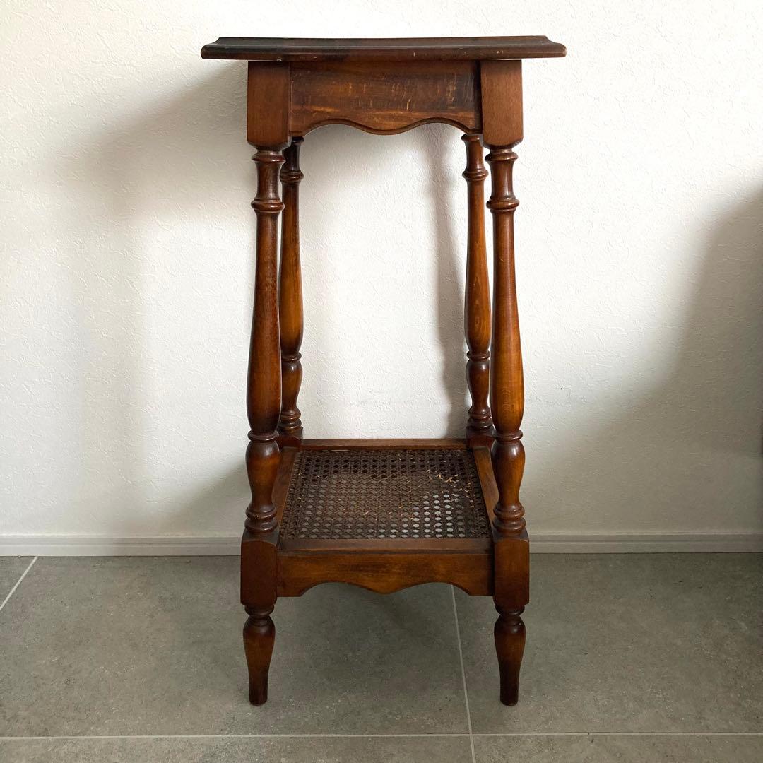 オールドカリモク アンティーク コロニアル 花台 電話台 飾り台 サイドテーブル