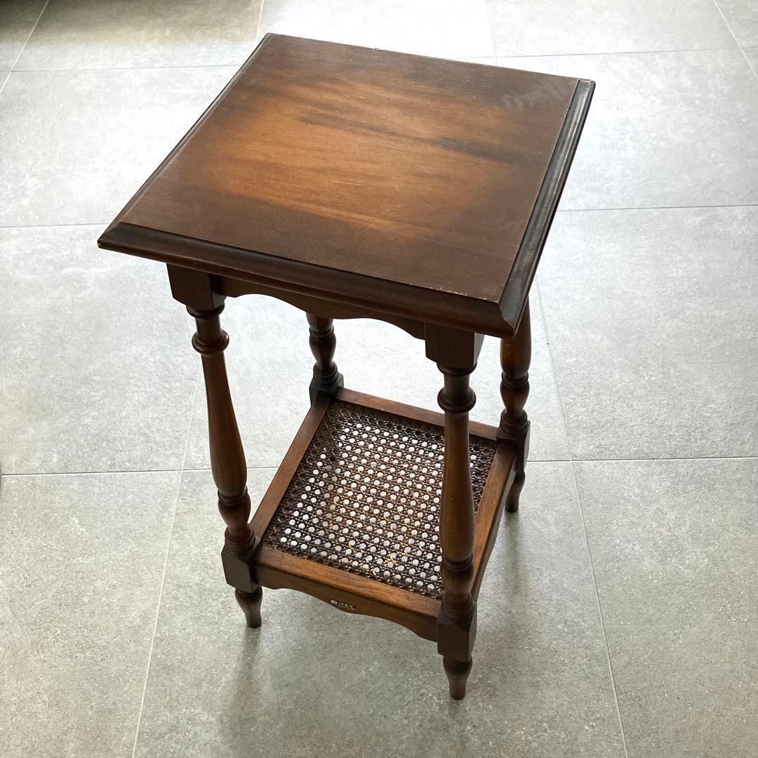 オールドカリモク アンティーク コロニアル 花台 電話台 飾り台 サイドテーブル