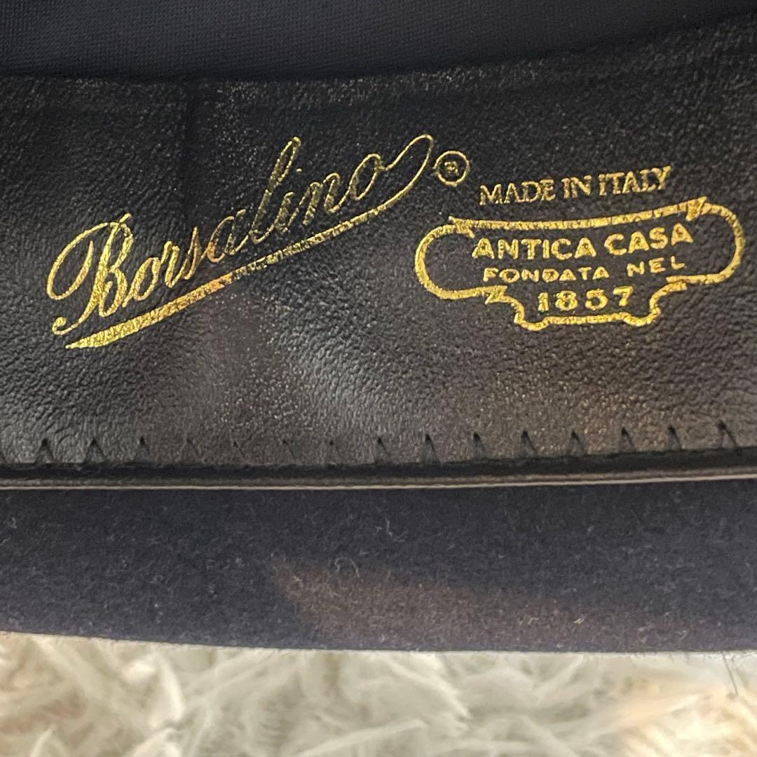 Borsalinoラビットファー　フェドーラ　ハット　ダークネイビー