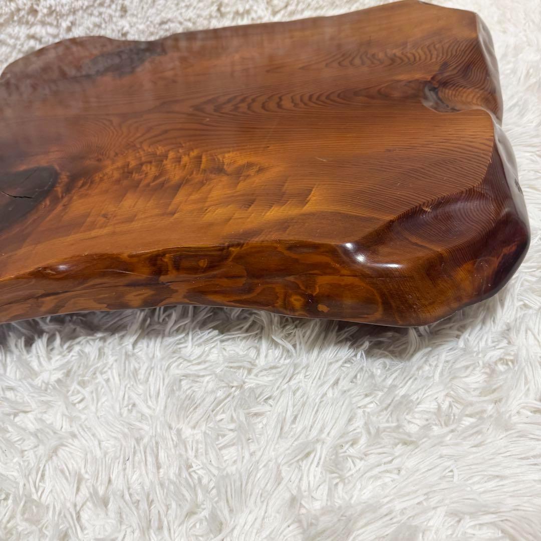 【刻印彫り】世界遺産　屋久杉 一枚板 極上木目 天然木総無垢 ローテーブル