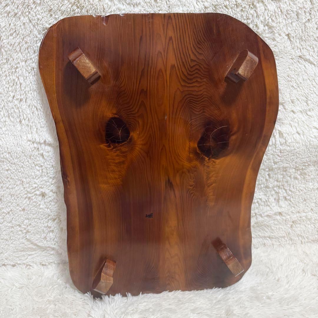 【刻印彫り】世界遺産　屋久杉 一枚板 極上木目 天然木総無垢 ローテーブル