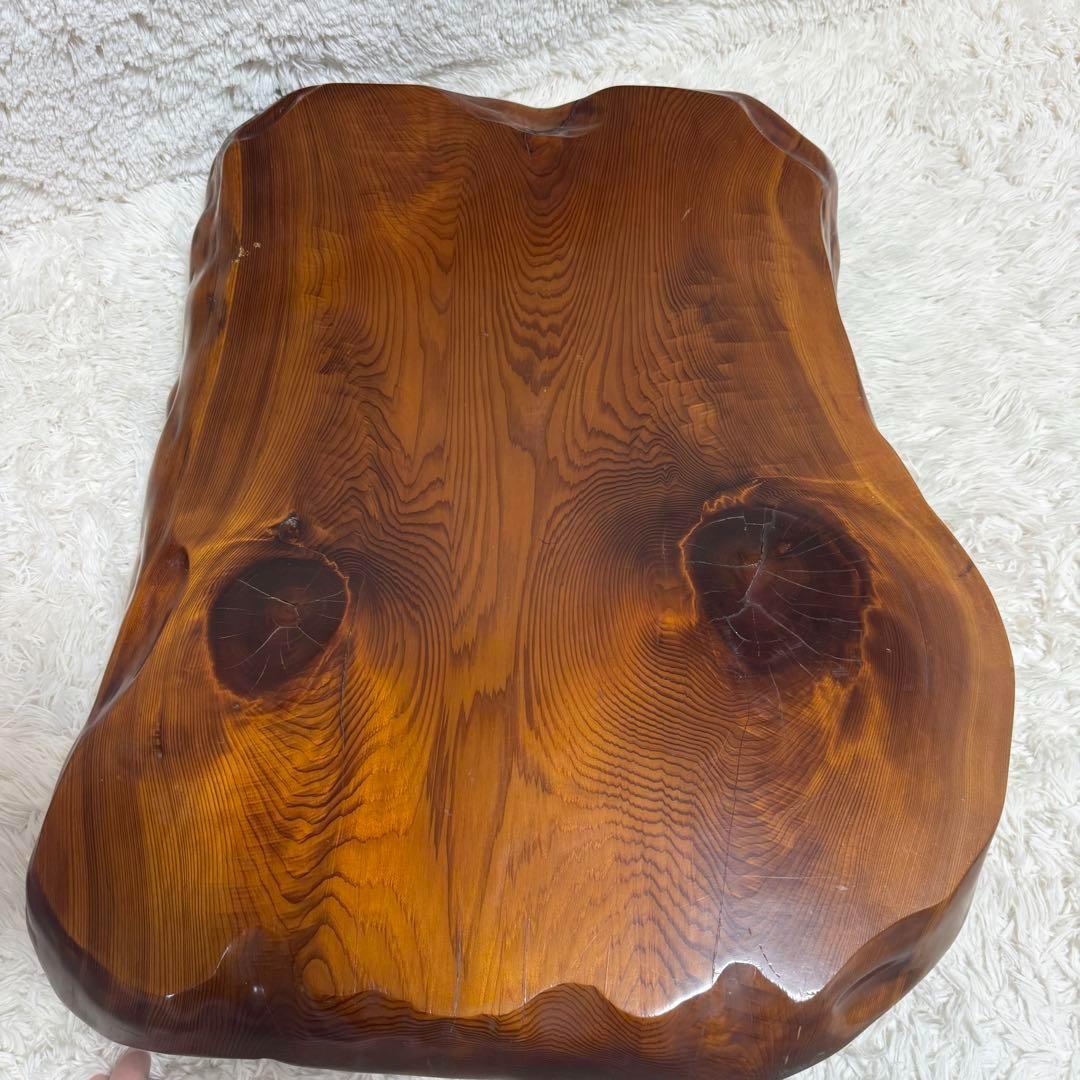 【刻印彫り】世界遺産　屋久杉 一枚板 極上木目 天然木総無垢 ローテーブル