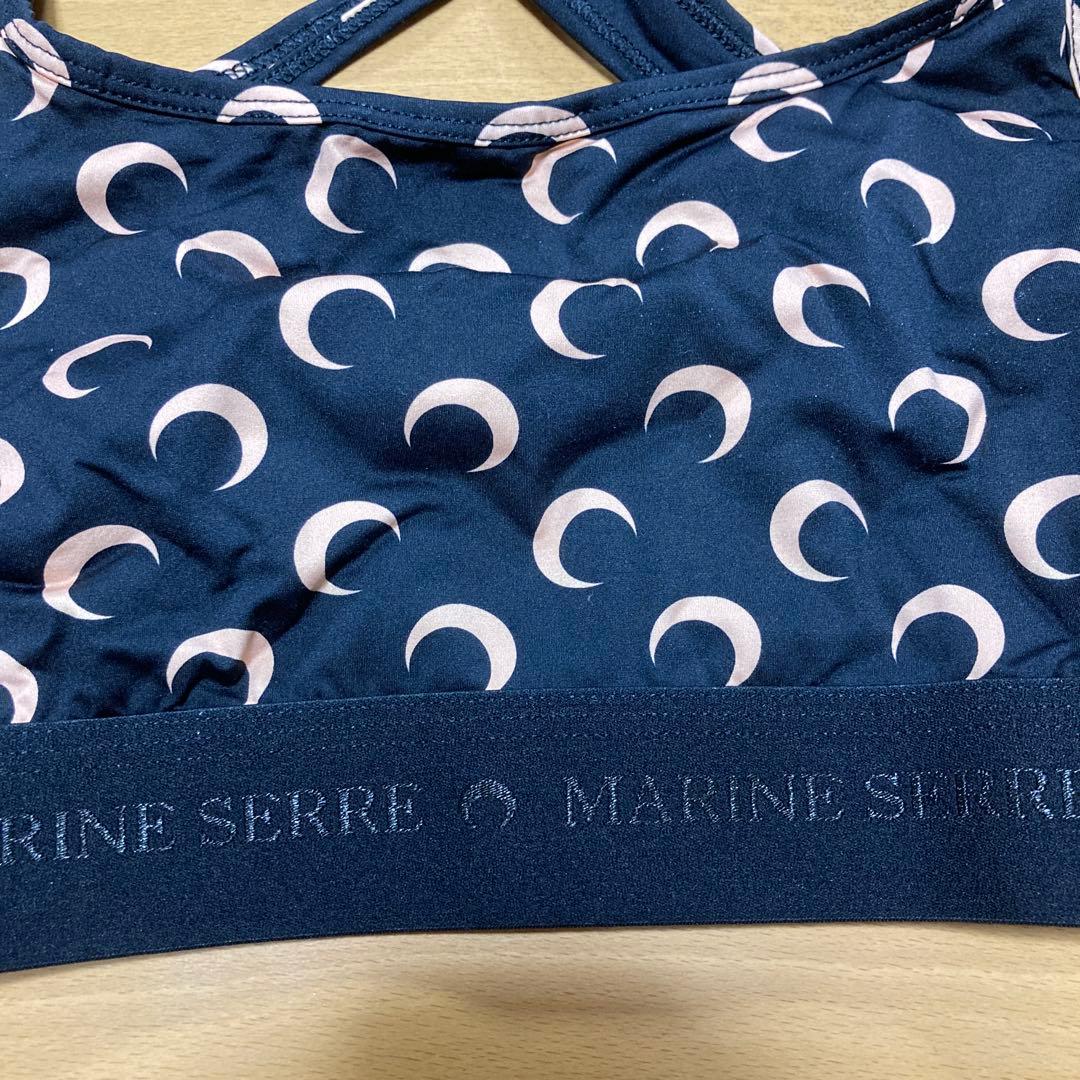 MARINE SERRE ブラトップ　ブラック×ベージュ