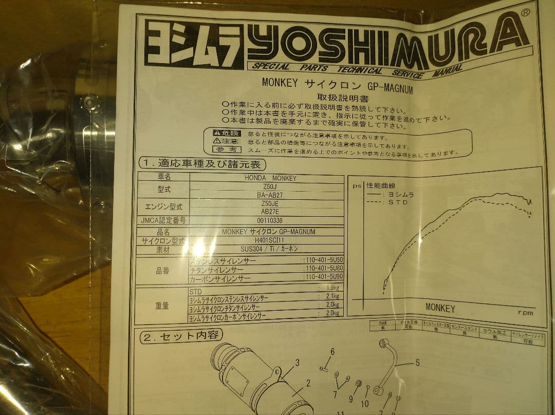 モンキー50ヨシムラGPマグナムマフラー