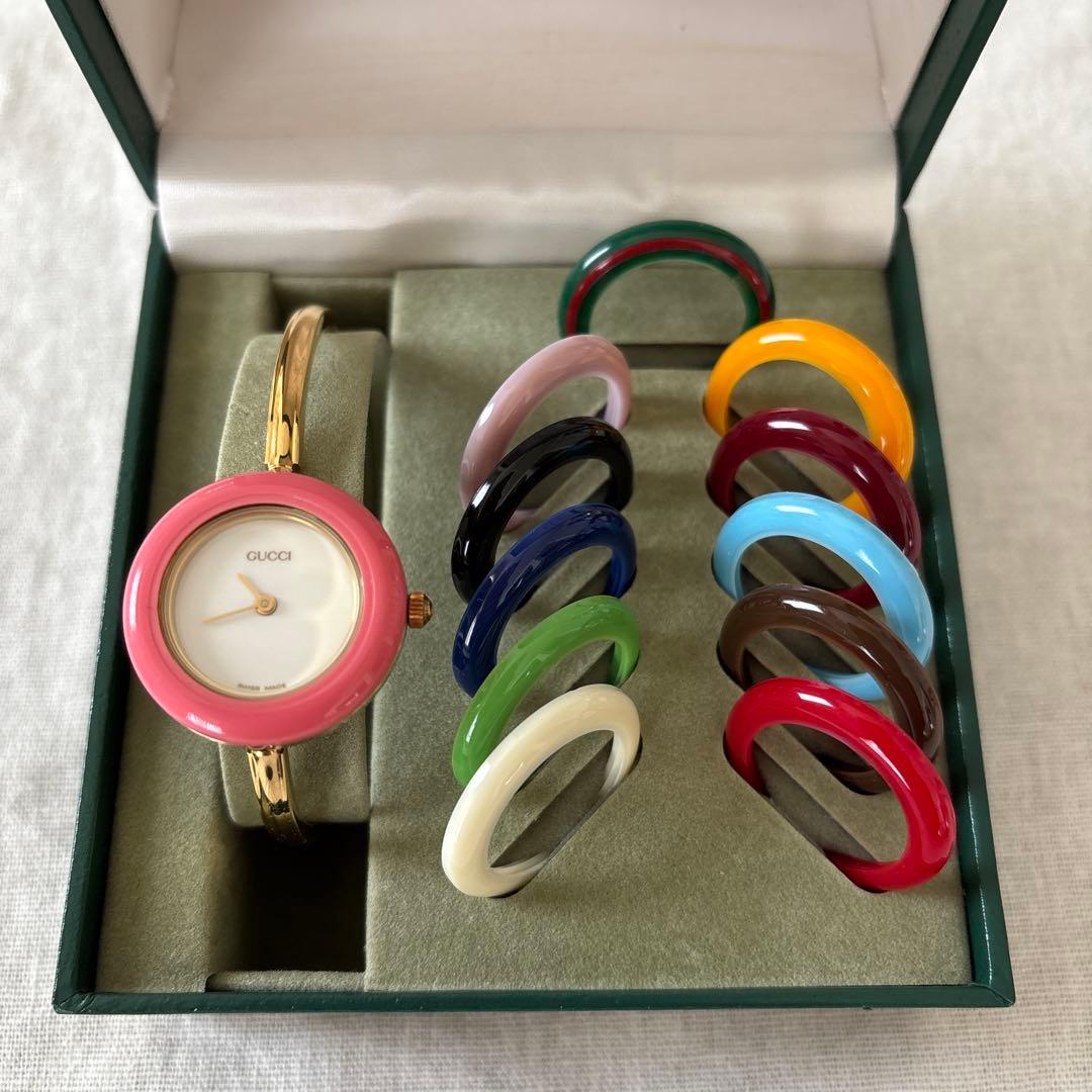 【稼働】GUCCI グッチ　チェンジベゼル　11/12.2 腕時計　新品電池