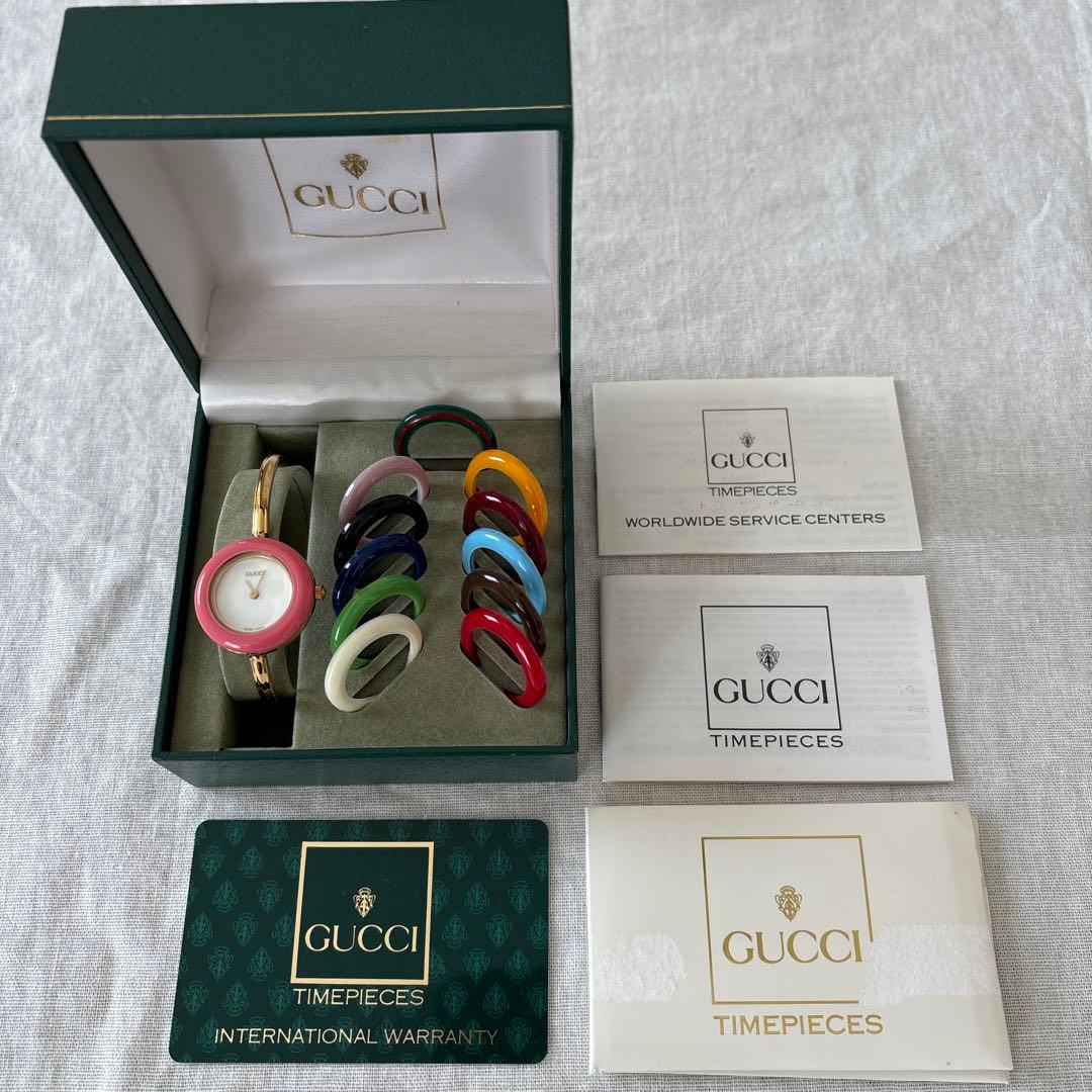 【稼働】GUCCI グッチ　チェンジベゼル　11/12.2 腕時計　新品電池