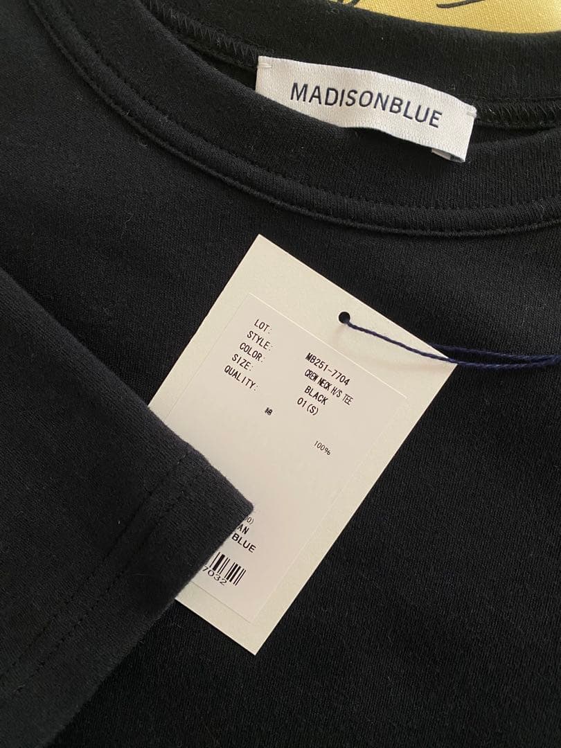 マディソンブルー CREW NECK H/S TEE black ショッパー付