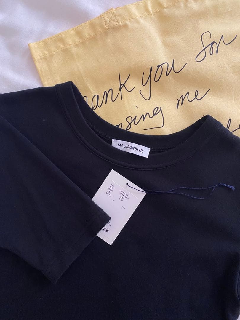 マディソンブルー CREW NECK H/S TEE black ショッパー付