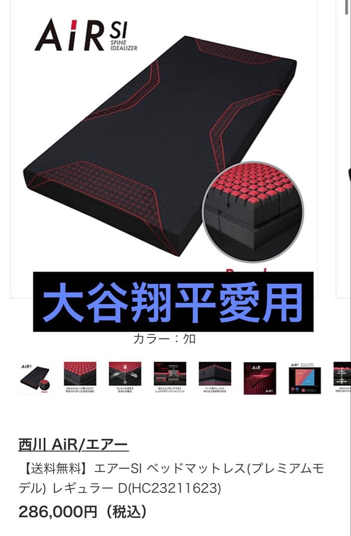 [大谷翔平愛用]エアーSIマットレスダブルサイズ　送料要相談