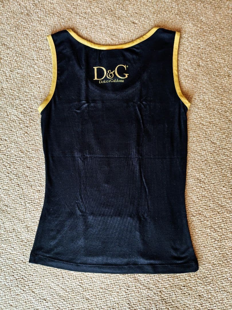 D&G スパンコールタンクトップ 黒・金