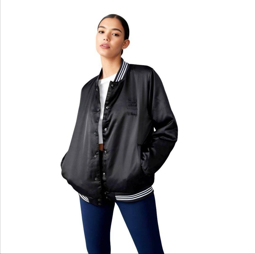 【新品】Bambi×adidas 黒★サテンボンバージャケット★中綿ジャケット