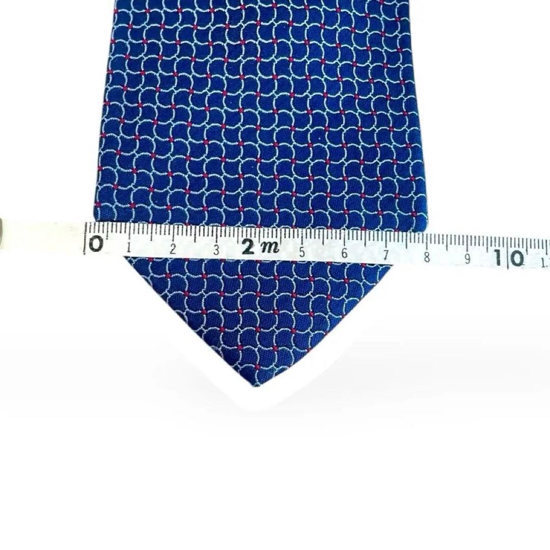 美品✨HERMESエルメス ネクタイネクタイH織ファソネ　ネイビーシルク100%