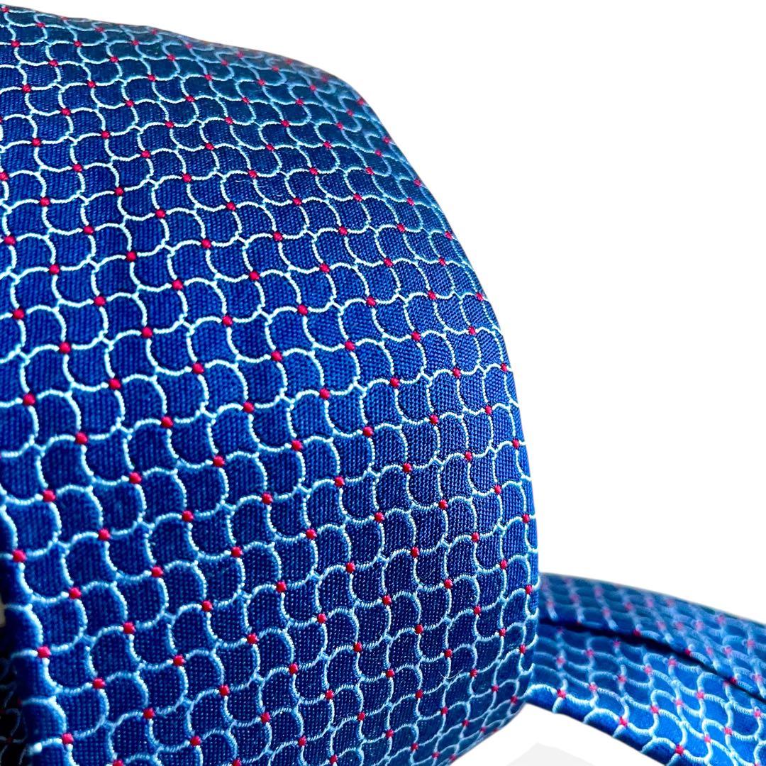 美品✨HERMESエルメス ネクタイネクタイH織ファソネ　ネイビーシルク100%