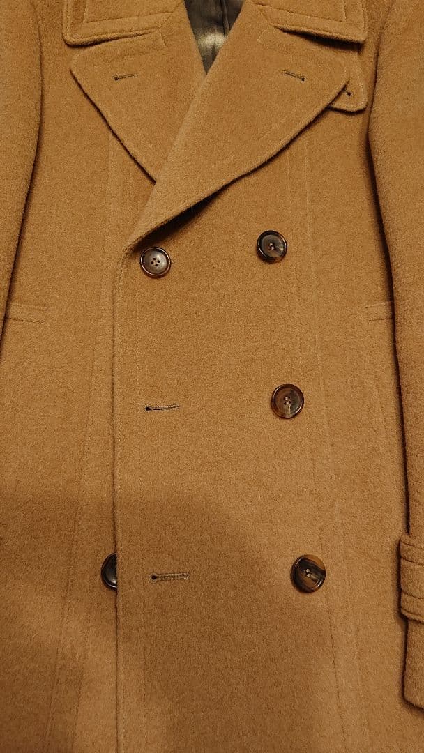 新品44R グッチPコート キャメル100% GUCCI