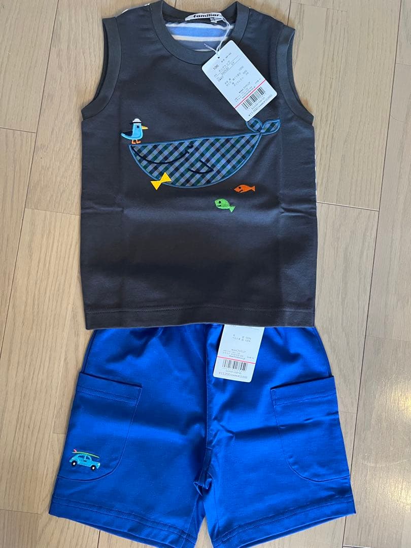 い*★様 ファミリア　ノースリーブTシャツ&パンツセット100cm