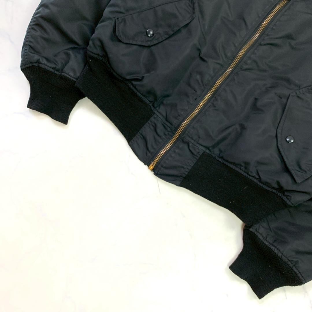 希少カラー★90s USA製 ALPHA MA-1 ブラック L　D249