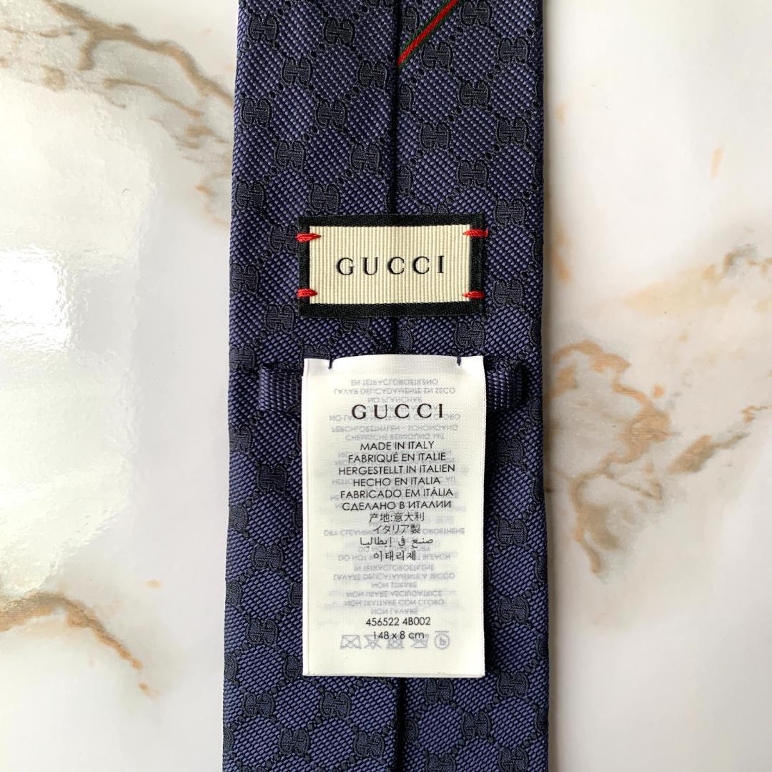 【未使用に近い】GUCCI ネクタイ GG柄 シルク シェリーライン　グッチ