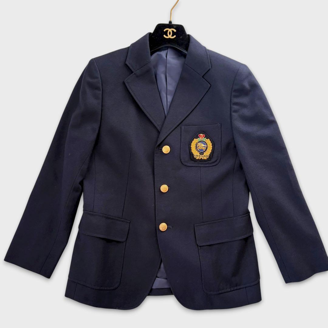 極美品 バーバリーロンドン セットアップ 紺ブレ プリーツスカート 卒業式