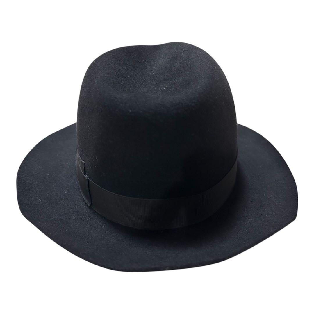 超美品 Borsalino ボルサリーノ 中折れ帽 ラビット 兎 フェルトハット