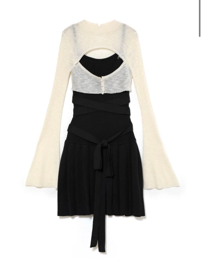 ワンピース andmary Mimi ribbon mini dress