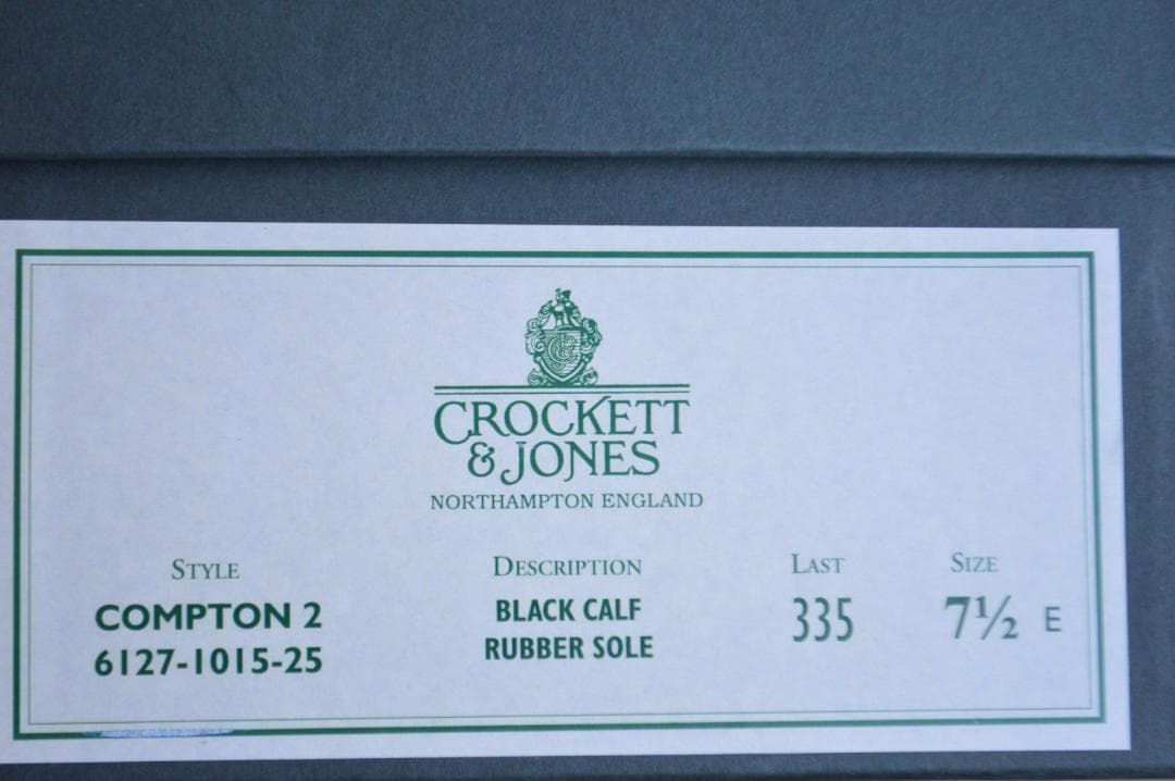 着用数回　CROCKETT＆JONES　COMPTON2　7.5E　ブラック