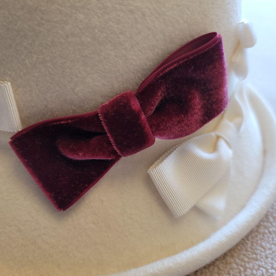 マキシン　リボンたっぷりホワイト帽 ⭐お箱無しのお値段です！