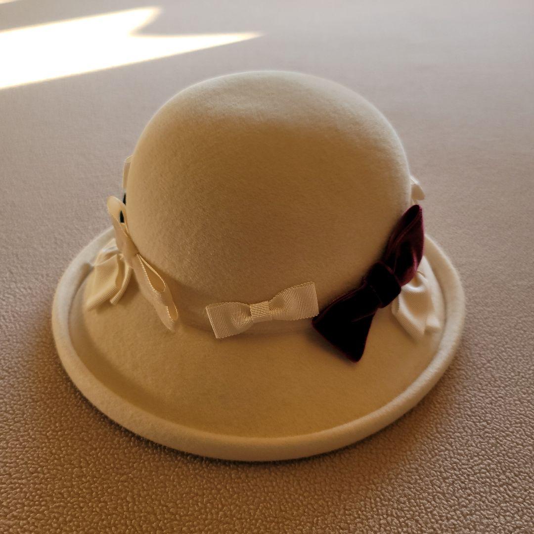 マキシン　リボンたっぷりホワイト帽 ⭐お箱無しのお値段です！