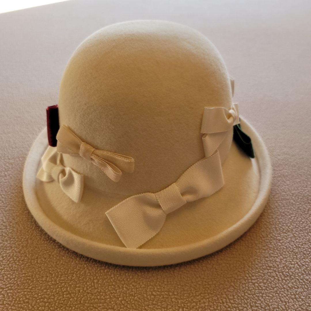 マキシン　リボンたっぷりホワイト帽 ⭐お箱無しのお値段です！