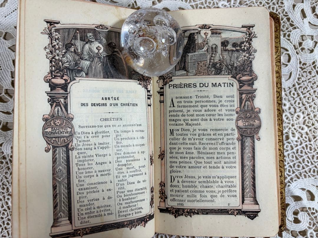 1932年 フランス語 Missel ミサ典 革装丁 三方金 挿絵入り 祈祷書