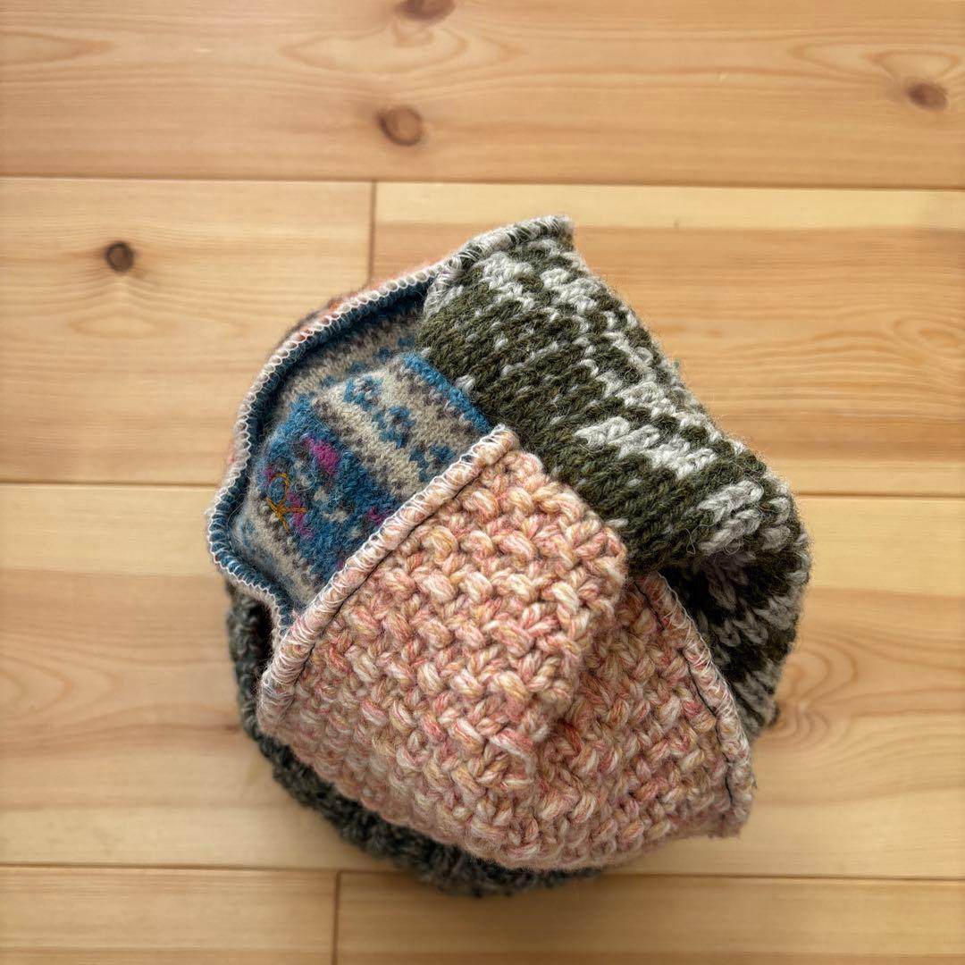 45R パッチワークニット帽